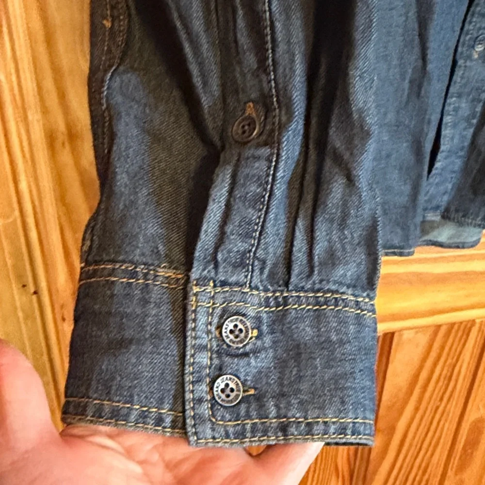 True Religion Indigo Chambray Denim Button-Up Shirt